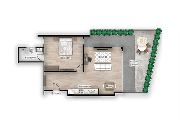 Chiang Mai 1 bedroom garden apartment